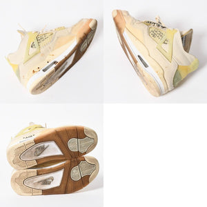 NIKE AIR JORDAN 4 ナイキエアジョーダン4 × Off-White オフホワイト スニーカー ホワイト アイボリー サイズUS7 24.0cm 美品 中古 4a007758