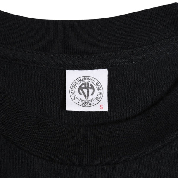 極美品 RICHARDSON リチャードソン 半袖Tシャツ play hard play nice ZPM-1738 コットン ブラック ホワイト サイズS 中古 4a007848