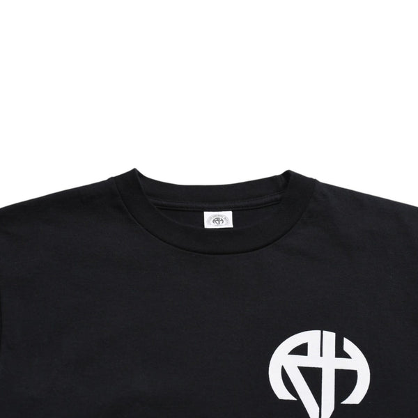 極美品 RICHARDSON リチャードソン 半袖Tシャツ play hard play nice ZPM-1738 コットン ブラック ホワイト サイズS 中古 4a007848