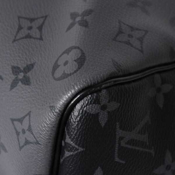 極美品 LOUIS LVUITTON ルイヴィトン キーポル エクリプス バンドリエール 50 ブラック グレー シルバー金具 M45392 中古 4a007853
