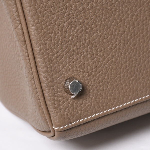新品同様 HERMES エルメス Maxi Kelly 42 マキシケリー 42 ハンドバッグ W刻印 トゴ エトゥープSV金具 内縫い 中古 4a007854