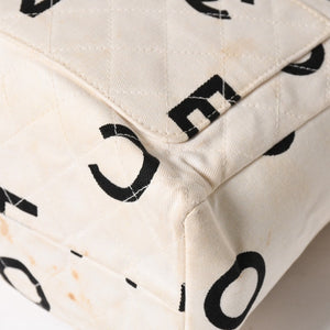 CHANEL シャネル ハンドバッグ ミニバッグ ココマーク 4番台 ベージュ ホワイト ブラック ゴールド金具 美品 中古 4a007756
