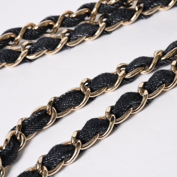 極美品 CHANEL シャネル チェーントートバッグ A31932 10番台 夜間飛行 刺繍 ココマーク デニム エンブロイダリー 中古 4a007810
