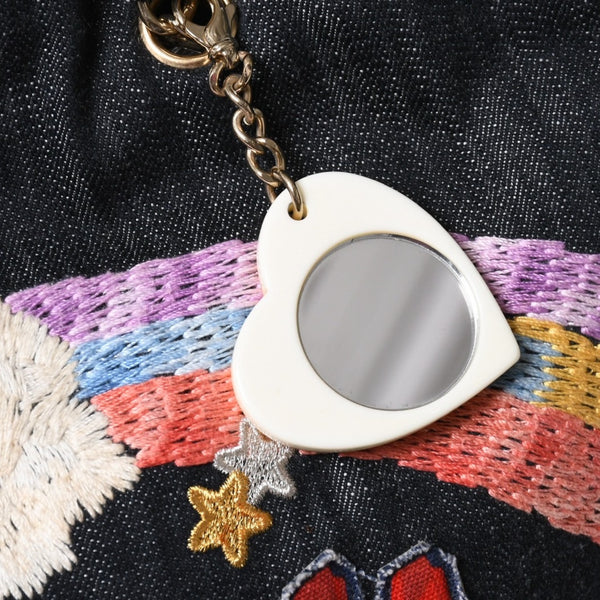 極美品 CHANEL シャネル チェーントートバッグ A31932 10番台 夜間飛行 刺繍 ココマーク デニム エンブロイダリー 中古 4a007810