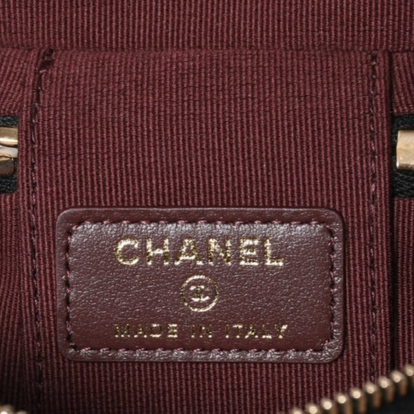 極美品 CHANEL シャネル クラシック ミニ バニティ バッグチャーム ランダム番台 キャビアスキン ブラック ゴールド金具 中古 4a007782