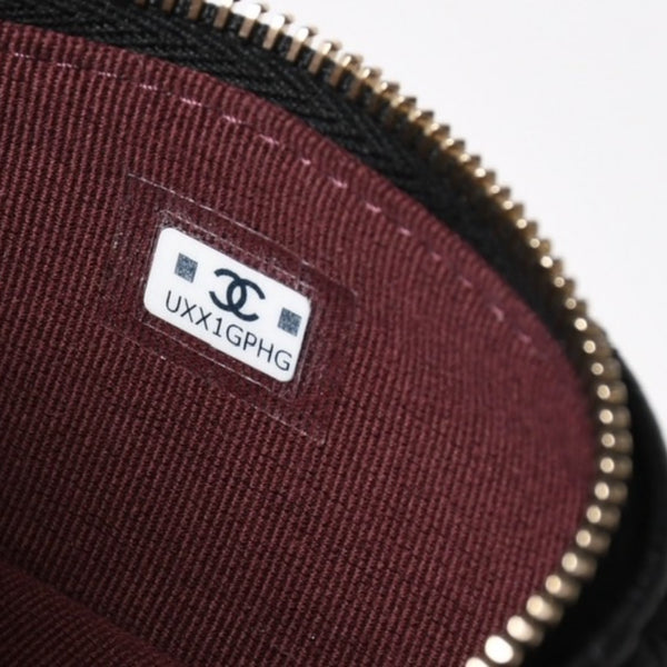 極美品 CHANEL シャネル クラシック ミニ バニティ バッグチャーム ランダム番台 キャビアスキン ブラック ゴールド金具 中古 4a007782