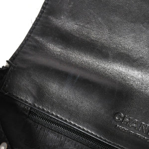 極美品 CHANEL シャネル ワンショルダーバッグ 8番台 ココマーク ツイード スパンデックス ブラック ホワイト シルバー金具 中古 4a007783