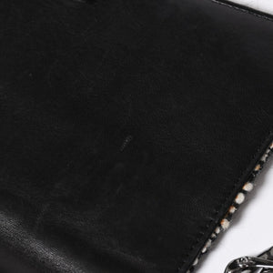 極美品 CHANEL シャネル ワンショルダーバッグ 8番台 ココマーク ツイード スパンデックス ブラック ホワイト シルバー金具 中古 4a007783