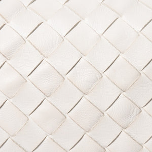 極美品 BOTTEGA VENETA ボッテガヴェネタ ハンドバッグ イントレチャート ホワイト ゴールド金具 レザー B08716912H 中古 4a007864