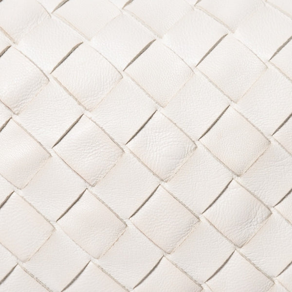 極美品 BOTTEGA VENETA ボッテガヴェネタ ハンドバッグ イントレチャート ホワイト ゴールド金具 レザー B08716912H 中古 4a007864