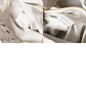 極美品 BOTTEGA VENETA ボッテガヴェネタ ハンドバッグ イントレチャート ホワイト ゴールド金具 レザー B08716912H 中古 4a007864