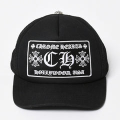 極美品 CHROME HEARTS クロムハーツ TRUCKER CAP トラッカーキャップ OS 53-60cm ブラック メッシュ 新型 中古 4a007946