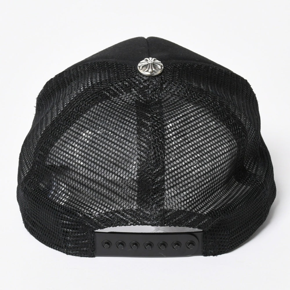 極美品 CHROME HEARTS クロムハーツ TRUCKER CAP トラッカーキャップ OS 53-60cm ブラック メッシュ 新型 中古 4a007946