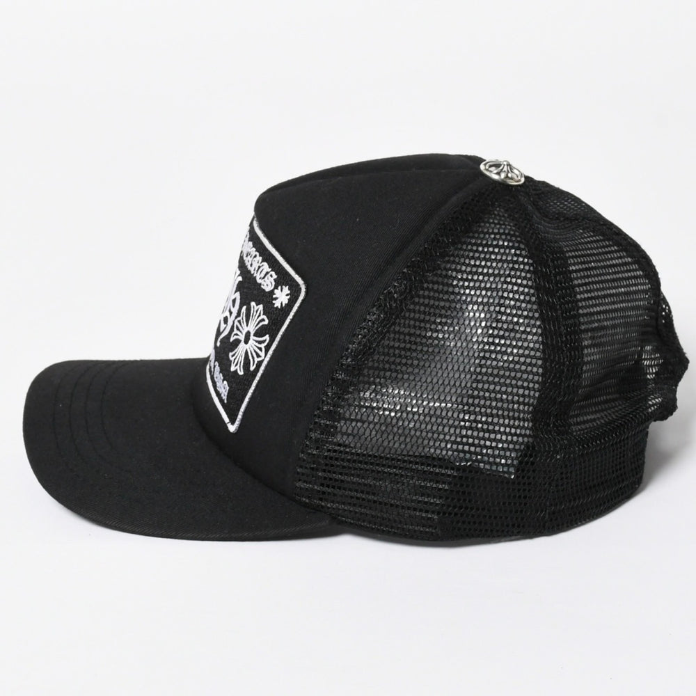 極美品 CHROME HEARTS クロムハーツ TRUCKER CAP トラッカーキャップ OS 53-60cm ブラック メッシュ 新型 中古 4a007946
