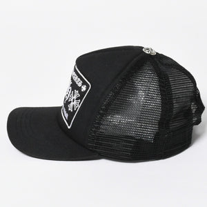 極美品 CHROME HEARTS クロムハーツ TRUCKER CAP トラッカーキャップ OS 53-60cm ブラック メッシュ 新型 中古 4a007946