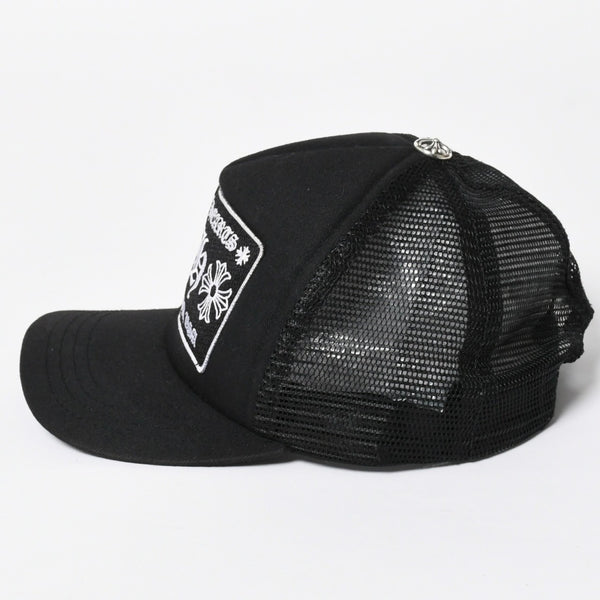 極美品 CHROME HEARTS クロムハーツ TRUCKER CAP トラッカーキャップ OS 53-60cm ブラック メッシュ 新型 中古 4a007946