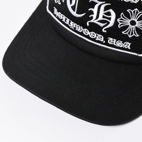 極美品 CHROME HEARTS クロムハーツ TRUCKER CAP トラッカーキャップ OS 53-60cm ブラック メッシュ 新型 中古 4a007946
