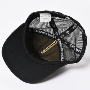 極美品 CHROME HEARTS クロムハーツ TRUCKER CAP トラッカーキャップ OS 53-60cm ブラック メッシュ 新型 中古 4a007946