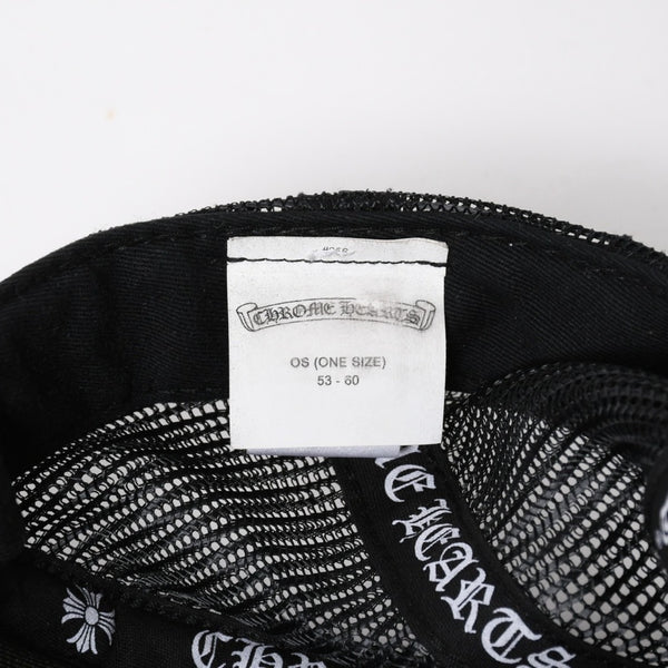 極美品 CHROME HEARTS クロムハーツ TRUCKER CAP トラッカーキャップ OS 53-60cm ブラック メッシュ 新型 中古 4a007946