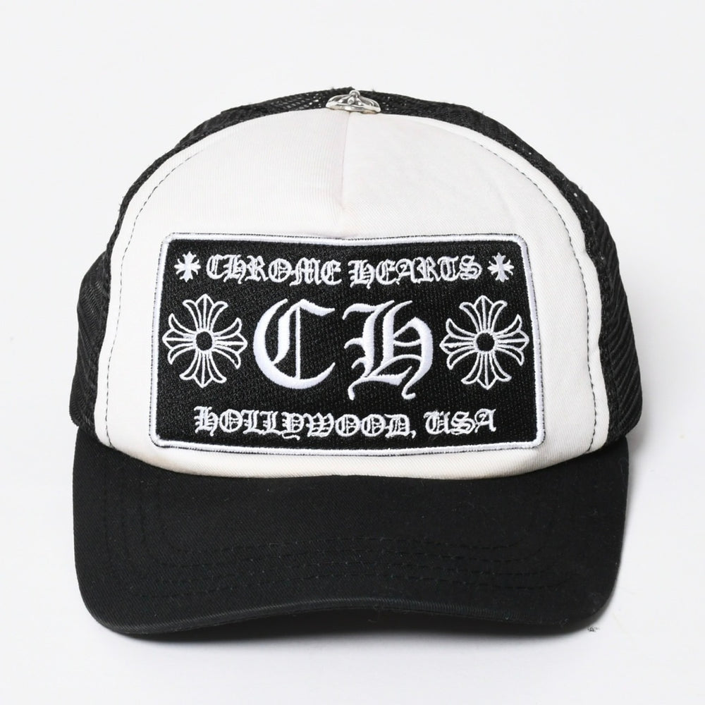 CHROME HEARTS クロムハーツ TRUCKER CAP トラッカーキャップ OS 53-60cm ブラック ホワイト メッシュ 美品 中古 4a007956