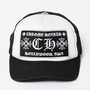 CHROME HEARTS クロムハーツ TRUCKER CAP トラッカーキャップ OS 53-60cm ブラック ホワイト メッシュ 美品 中古 4a007956