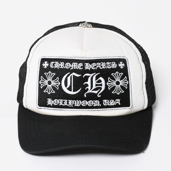 CHROME HEARTS クロムハーツ TRUCKER CAP トラッカーキャップ OS 53-60cm ブラック ホワイト メッシュ 美品 中古 4a007956