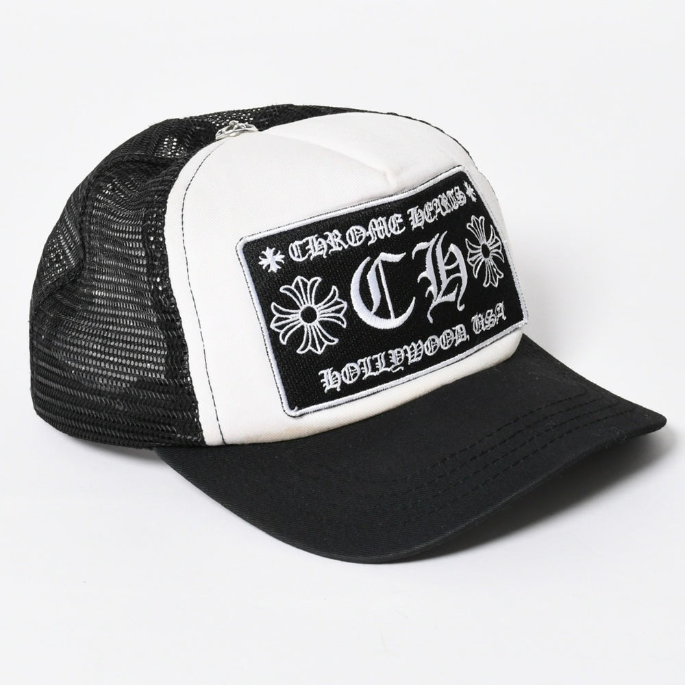 CHROME HEARTS クロムハーツ TRUCKER CAP トラッカーキャップ OS 53-60cm ブラック ホワイト メッシュ 美品 中古 4a007956