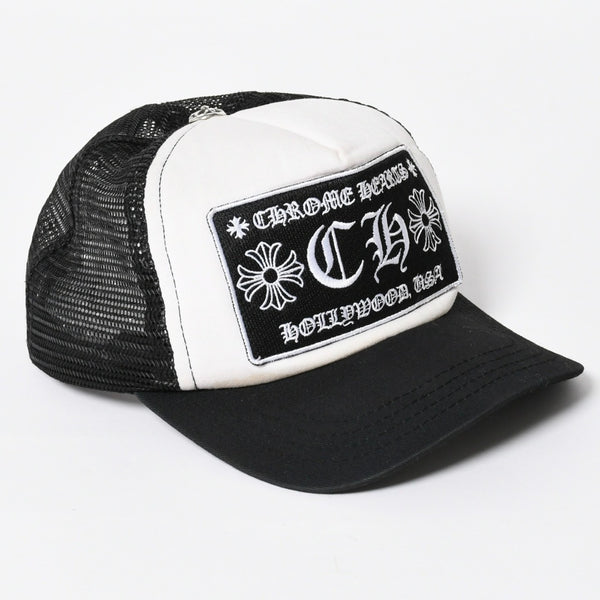 CHROME HEARTS クロムハーツ TRUCKER CAP トラッカーキャップ OS 53-60cm ブラック ホワイト メッシュ 美品 中古 4a007956