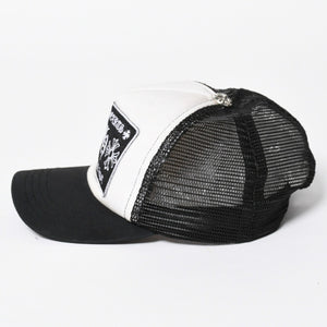 CHROME HEARTS クロムハーツ TRUCKER CAP トラッカーキャップ OS 53-60cm ブラック ホワイト メッシュ 美品 中古 4a007956