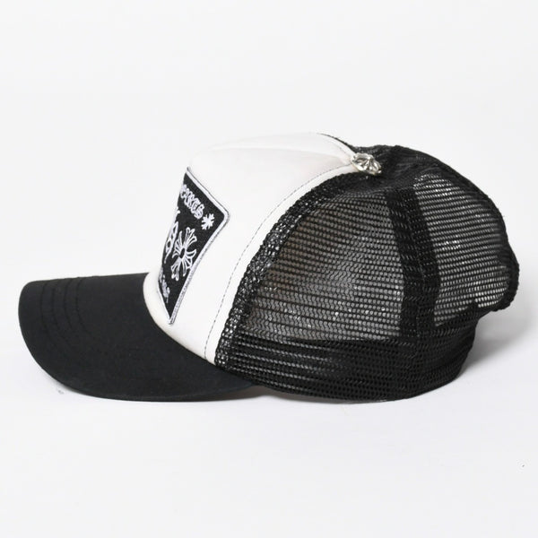 CHROME HEARTS クロムハーツ TRUCKER CAP トラッカーキャップ OS 53-60cm ブラック ホワイト メッシュ 美品 中古 4a007956