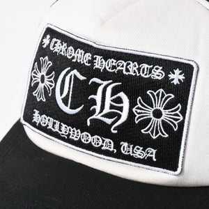 CHROME HEARTS クロムハーツ TRUCKER CAP トラッカーキャップ OS 53-60cm ブラック ホワイト メッシュ 美品 中古 4a007956
