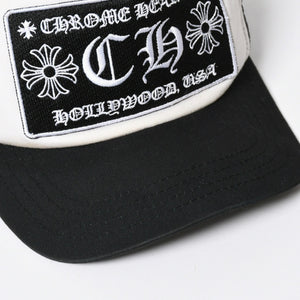 CHROME HEARTS クロムハーツ TRUCKER CAP トラッカーキャップ OS 53-60cm ブラック ホワイト メッシュ 美品 中古 4a007956