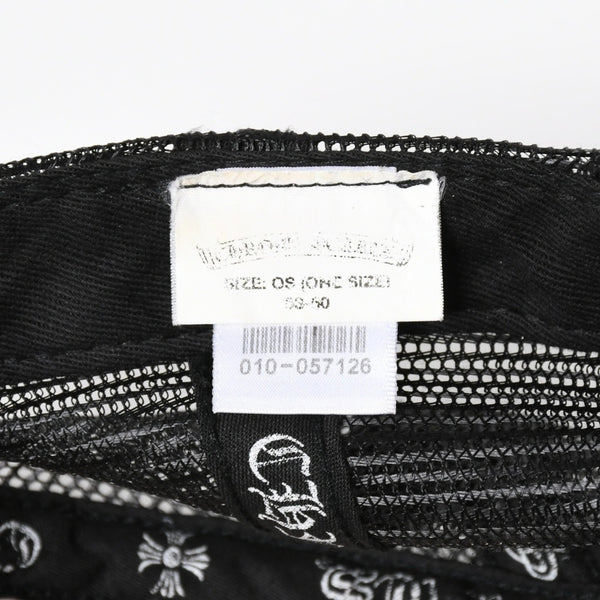 CHROME HEARTS クロムハーツ TRUCKER CAP トラッカーキャップ OS 53-60cm ブラック ホワイト メッシュ 美品 中古 4a007956