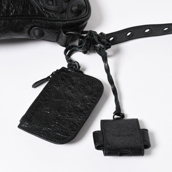 極美品 BALENCIAGA バレンシアガ ル カゴール ショルダーバッグ 719065 レザー ブラック 現行 中古 4a008218