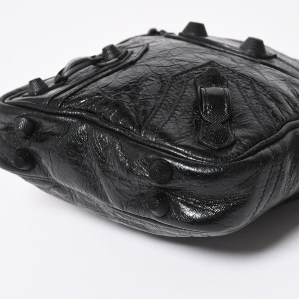 極美品 BALENCIAGA バレンシアガ ル カゴール ショルダーバッグ 719065 レザー ブラック 現行 中古 4a008218