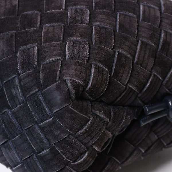 極美品 BOTTEGA VENETA ボッテガヴェネタ ショルダーバッグ レザー スエード イントレチャート ブラック ゴールド金具 4a007866