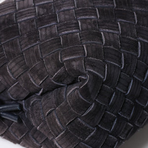 極美品 BOTTEGA VENETA ボッテガヴェネタ ショルダーバッグ レザー スエード イントレチャート ブラック ゴールド金具 4a007866
