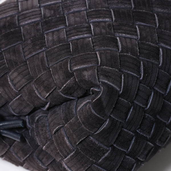 極美品 BOTTEGA VENETA ボッテガヴェネタ ショルダーバッグ レザー スエード イントレチャート ブラック ゴールド金具 4a007866