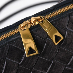 極美品 BOTTEGA VENETA ボッテガヴェネタ ショルダーバッグ レザー スエード イントレチャート ブラック ゴールド金具 4a007866