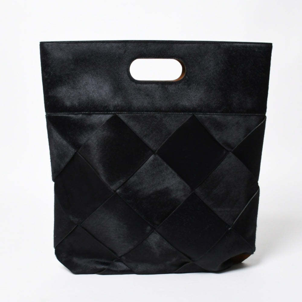 New and unused BOTTEGA VENETA Haraco Intrecciato B08226780G Black Brown Silver Hardware Used 4a007865