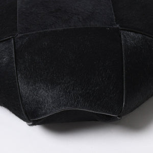 新品未使用品 BOTTEGA VENETA ボッテガヴェネタ ハラコ イントレチャート B08226780G ブラック ブラウン シルバー金具 中古 4a007865