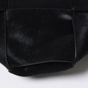 新品未使用品 BOTTEGA VENETA ボッテガヴェネタ ハラコ イントレチャート B08226780G ブラック ブラウン シルバー金具 中古 4a007865