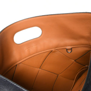 新品未使用品 BOTTEGA VENETA ボッテガヴェネタ ハラコ イントレチャート B08226780G ブラック ブラウン シルバー金具 中古 4a007865