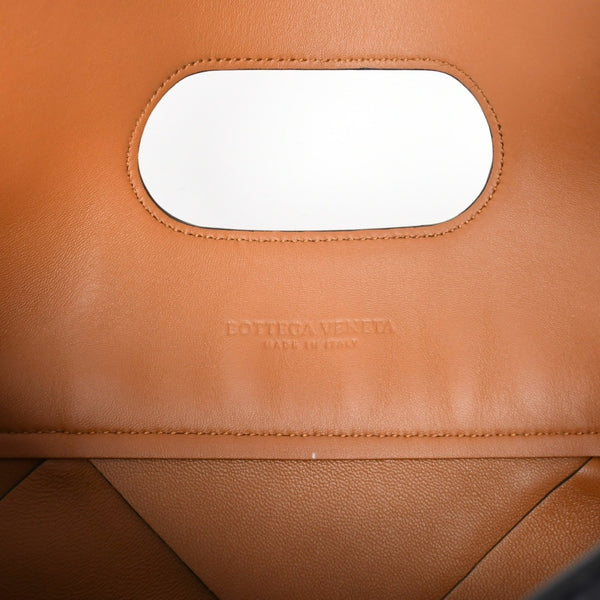新品未使用品 BOTTEGA VENETA ボッテガヴェネタ ハラコ イントレチャート B08226780G ブラック ブラウン シルバー金具 中古 4a007865