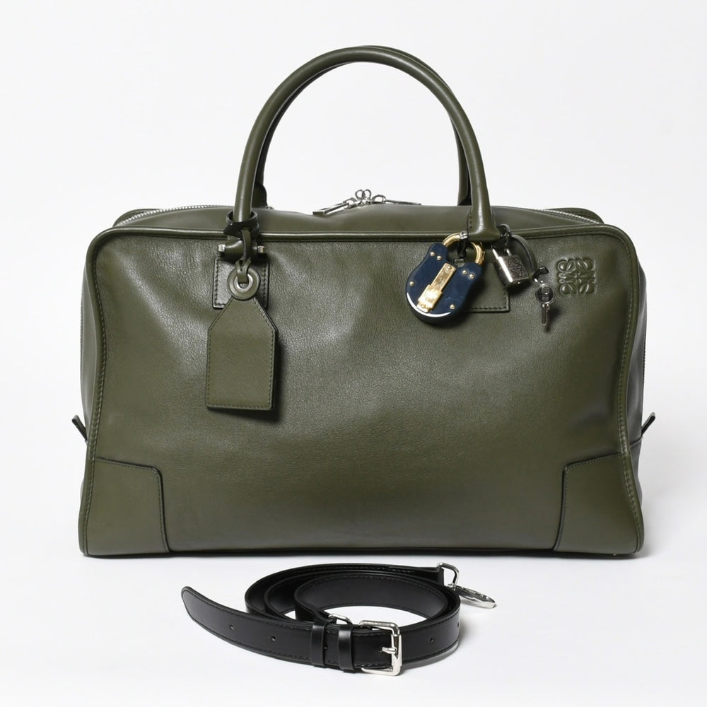 Like new item LOEWE Amazona 44 Anagram Amazona 44 Anagram Handbag Khaki 061506 Used 4a008224