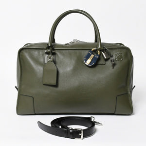 新品同様品 LOEWE ロエベ アマゾナ 44 アナグラム Amazona 44 Anagram ハンドバッグ カーキ 061506 中古 4a008224