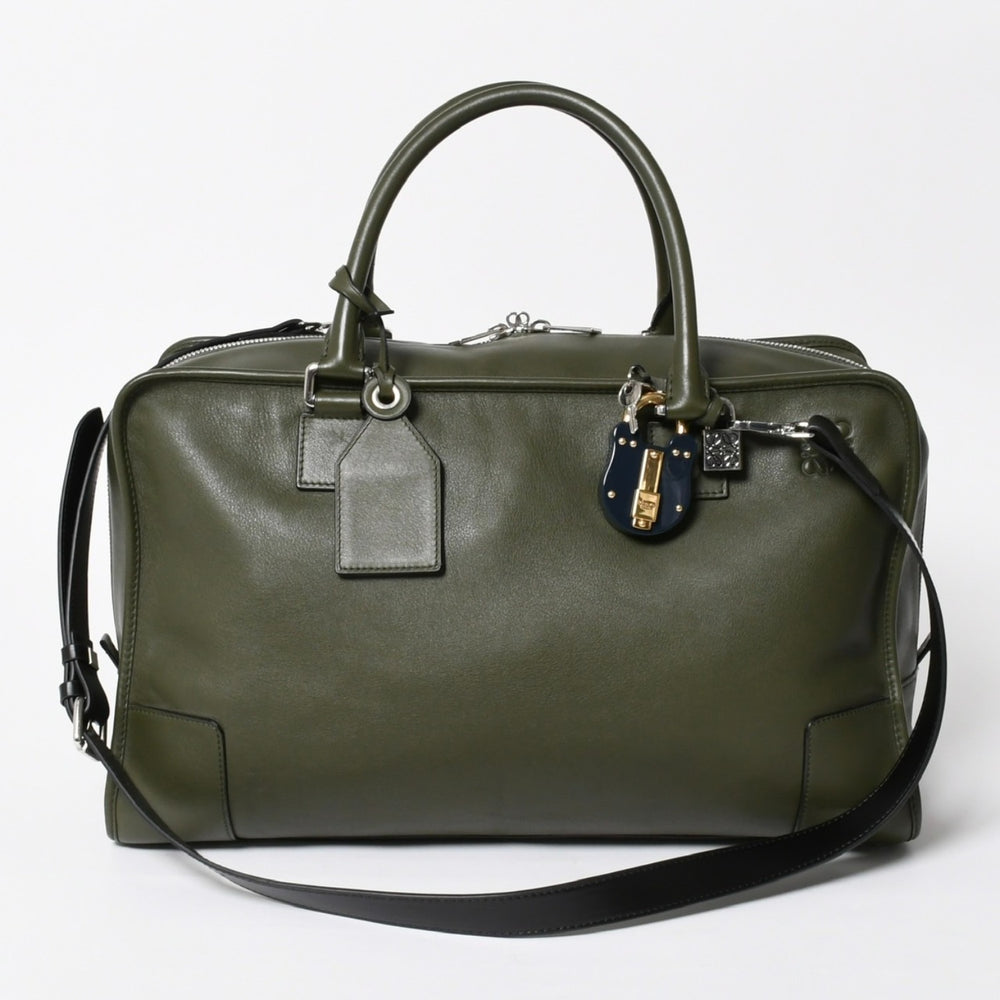 Like new item LOEWE Amazona 44 Anagram Amazona 44 Anagram Handbag Khaki 061506 Used 4a008224