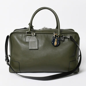 新品同様品 LOEWE ロエベ アマゾナ 44 アナグラム Amazona 44 Anagram ハンドバッグ カーキ 061506 中古 4a008224