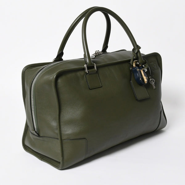 新品同様品 LOEWE ロエベ アマゾナ 44 アナグラム Amazona 44 Anagram ハンドバッグ カーキ 061506 中古 4a008224