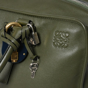 新品同様品 LOEWE ロエベ アマゾナ 44 アナグラム Amazona 44 Anagram ハンドバッグ カーキ 061506 中古 4a008224